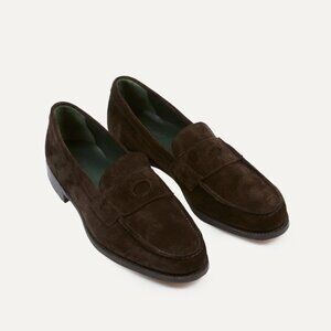 Drakes - Brown Suede Charles Mk II Goodyear Welted Penny Loafer - Size 9 UK